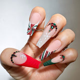 HANDMADE- Santa’s Secret, Holiday Press On Nail Set