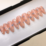 Handmade- Bluebell Cutie, Soft Glam Romance Press On Nail set