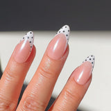 Handmade- Glazed Dots- Chrome Glazed Polka Dots Press On Nail Set
