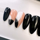 Handmade- Monochrome Minimalist Black Press On Nail Set