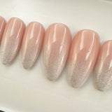 Handmade- Soft Velvet Horizon Glazed Cat-eye Ombre Press On Nail set