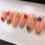Handmade- Spring Crystal Bloom Press On Nail Set