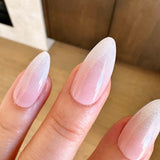 Handmade- Soft Velvet Horizon Glazed Cat-eye Ombre Press On Nail set