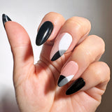 Handmade- Monochrome Minimalist Black Press On Nail Set