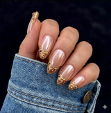 Handmade- Golden Romance, Soft Glam Romance Press On Nail set
