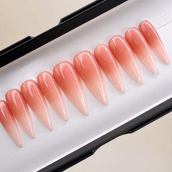 Handmade- Rosé Dreamy Acrylic Pink Ombre Press On Nail Set