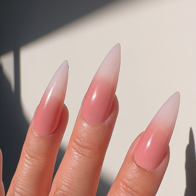 Handmade- Rosé Dreamy Acrylic Pink Ombre Press On Nail Set