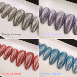 Ready To Ship Set Now- Platinum Sparkly Foil Gel, Almond, Size M