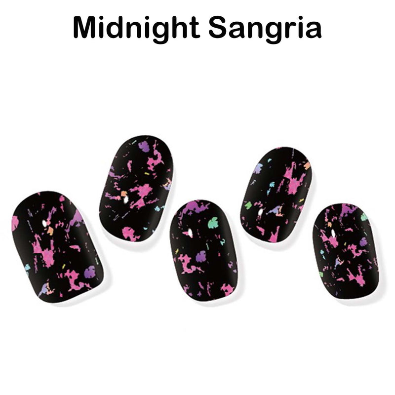 Instant Gel Manicure- Midnight Sangria, Semi-Cured Gel Nail Wrap