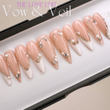 Handmade- LOVE EDIT- Vow & Veil White French Pearl Press On Nail Set