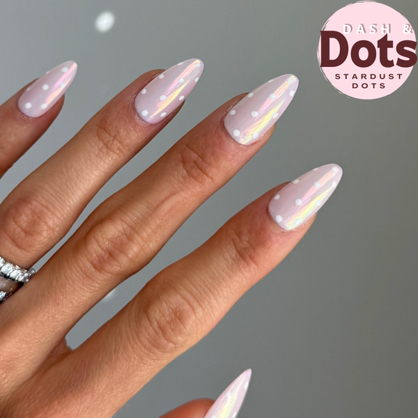 Handmade- Unicorn Chrome Glazed Polka Dots Press On Nails