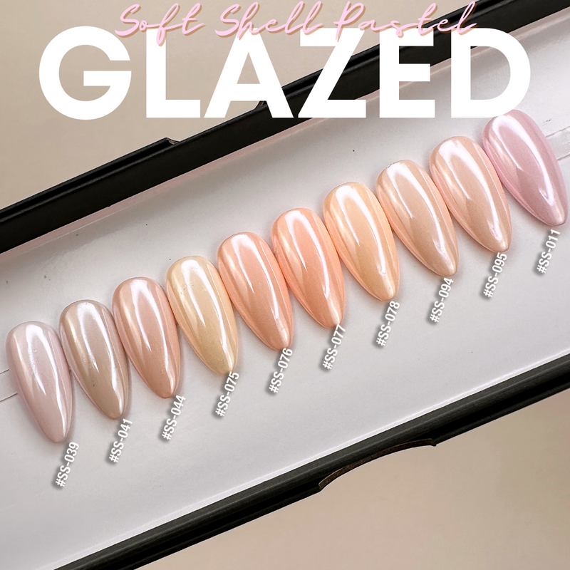 Handmade- Soft Shell Pastel Chrome Glazed Press On Nail- Pick One Color!