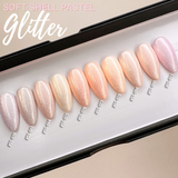 Handmade- Soft Shell Pastel Glitter Finished Press On Nail- Pick One Color!