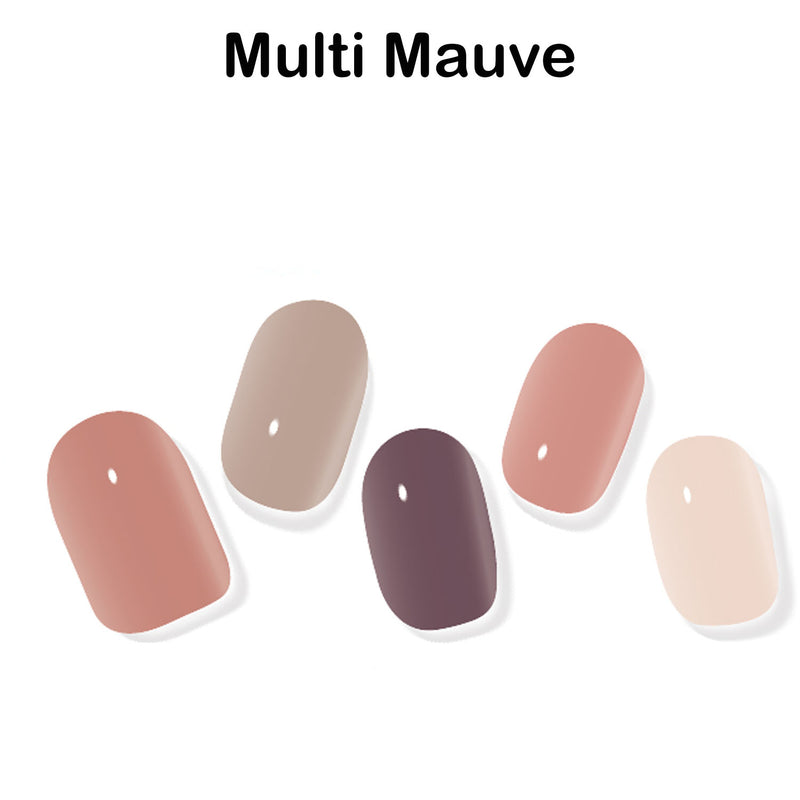 Instant Gel Manicure- Multi Mauve, Semi-Cured Gel Nail Wrap