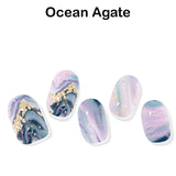 Instant Gel Manicure- Ocean Agate, Semi-Cured Gel Nail Wrap