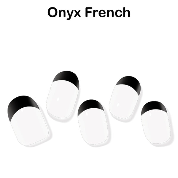 Instant Gel Manicure- Onyx French, Semi-Cured Gel Nail Wrap