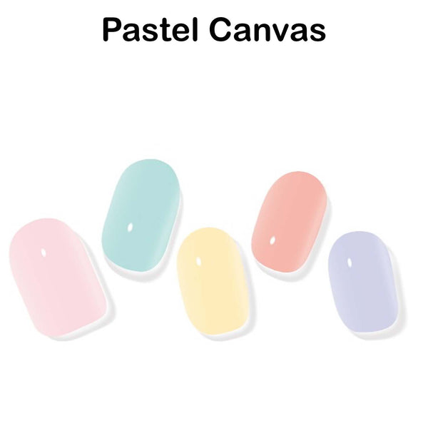 Instant Gel Manicure- Pastel Canvas, Semi-Cured Gel Nail Wrap