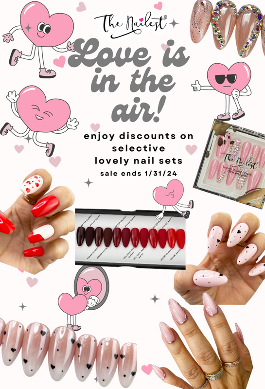 Love Chrome Nails, Cute Press on Valentine Nails 