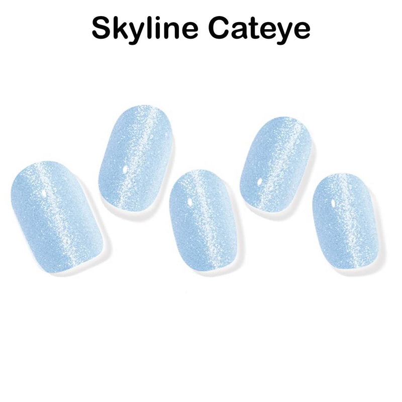 Instant Gel Manicure- Skyline Cateye, Semi-Cured Gel Nail Wrap