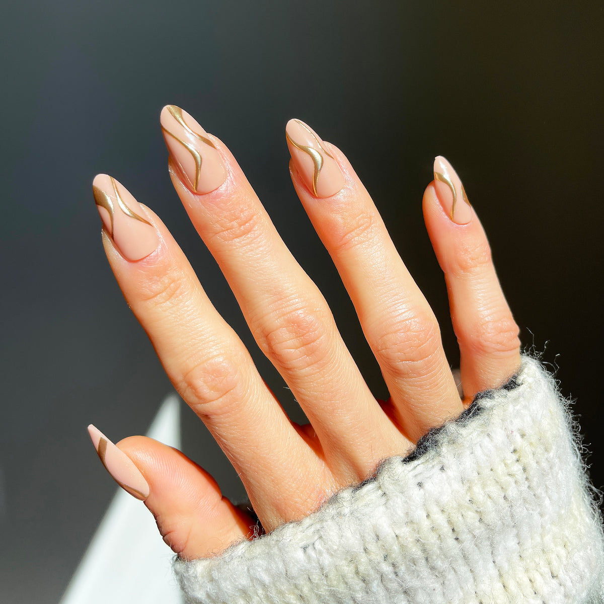 20 PIECE Brown Abstract Nails · Minimalist Nails · Brown Nails · Brown Press on Nails · cheapest Almond Nails · Custom Handmade Nails