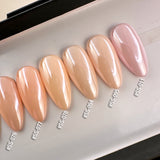 Handmade- Soft Shell Pastel Chrome Glazed Press On Nail- Pick One Color!