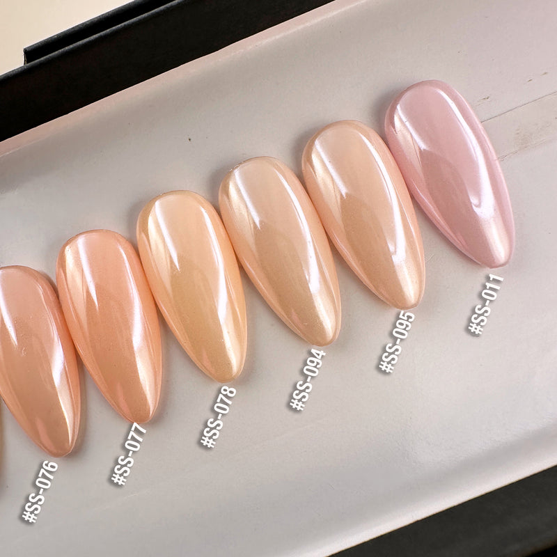 Handmade- Soft Shell Pastel Chrome Glazed Press On Nail- Pick One Color!