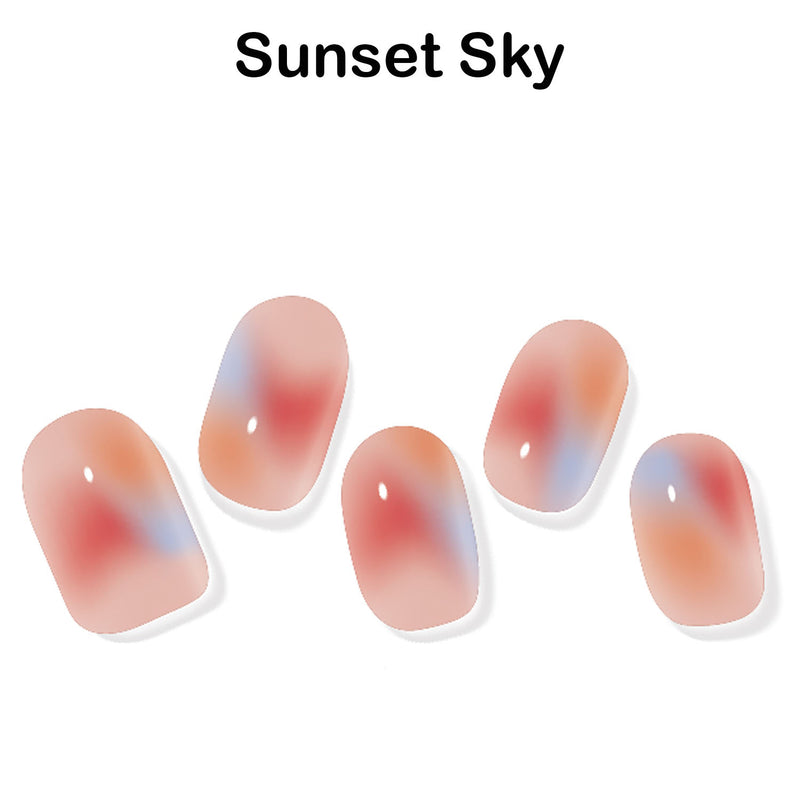 Instant Gel Manicure- Sunset Sky, Semi-Cured Gel Nail Wrap