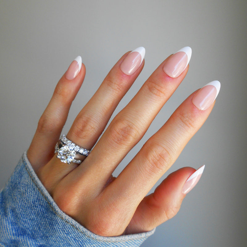 micro french manicure almond nails • The Perennial Style | Dallas Fashion  Blogger