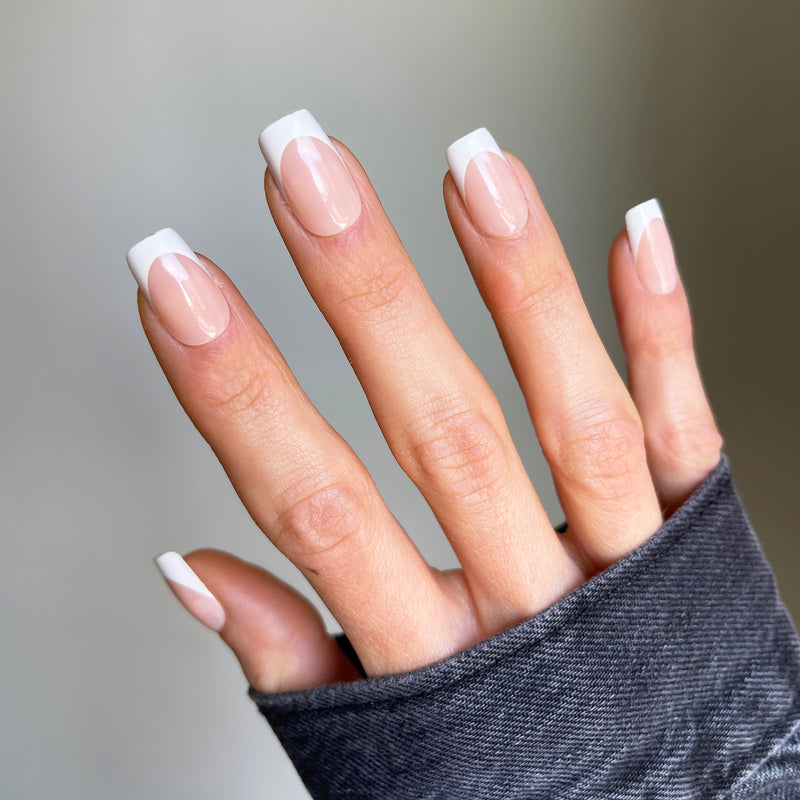 French Manicure Square Tips