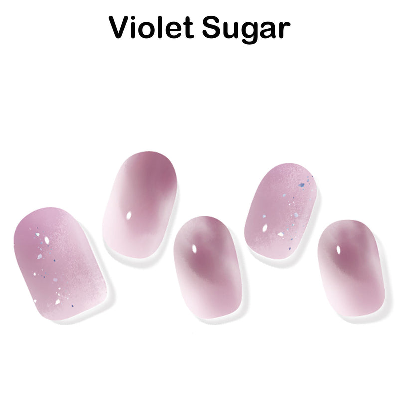 Instant Gel Manicure- Violet Sugar, Semi-Cured Gel Nail Wrap