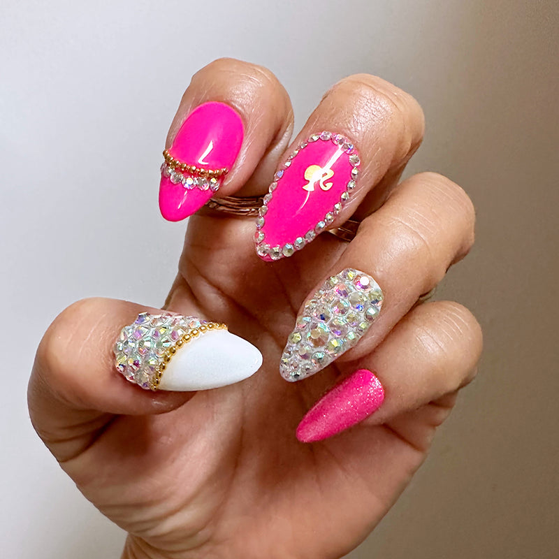 Light Pink Bling Nails