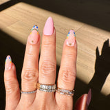 Handmade- Lucky Link Pink Multi Color Press On Nail Set