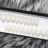 Instant Glam- Mosaic Mirror- Shiny White Chrome Press On Nail Set