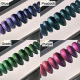 Handmade- Chameleon 2 Tone Cateye- Peacock, Blue, Purple, Green - Pick One Color