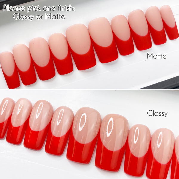 Ready To Ship Now Set- Red French Set Matte, Square, Size M