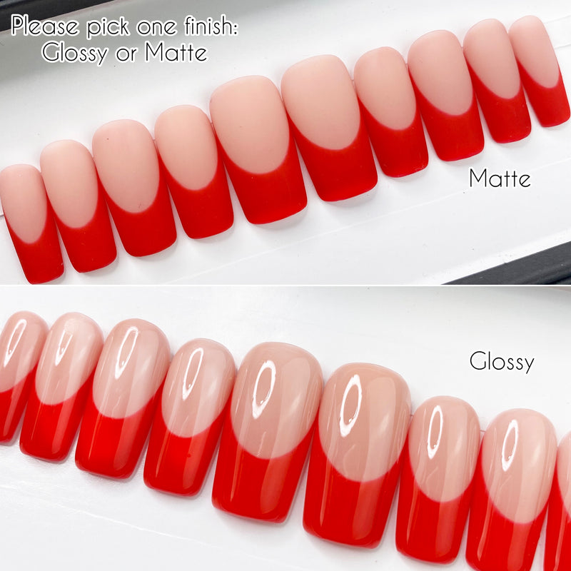 Ready To Ship Now Set- Red French Set Matte, Square, Size M