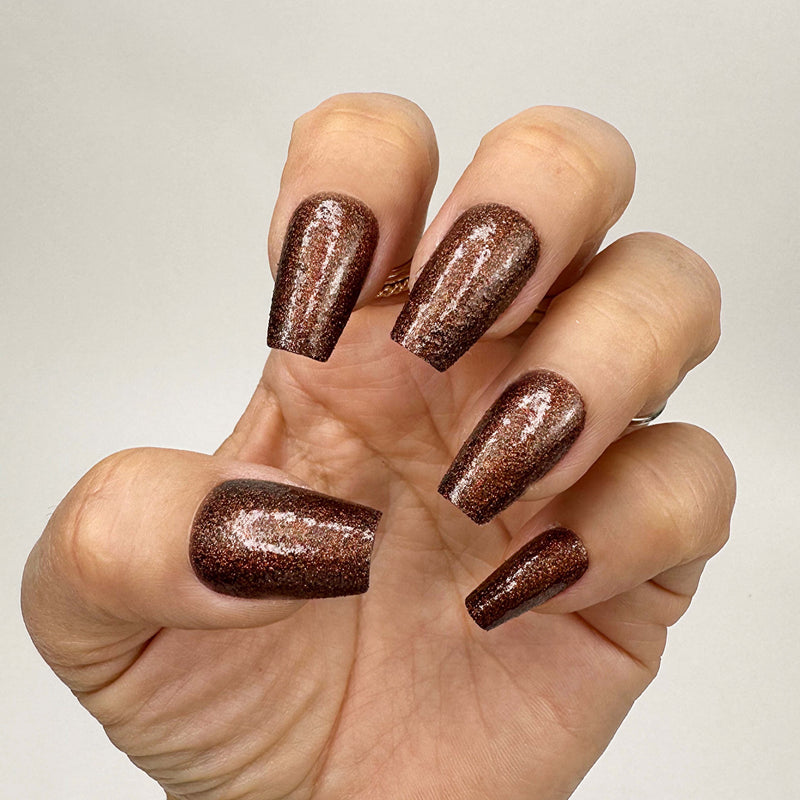 Instant Glam- Coffee Buzz Coffin Press On Nail Set