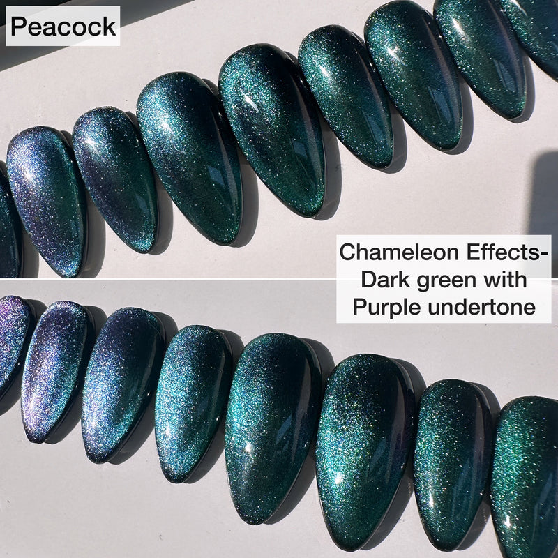 Handmade- Chameleon 2 Tone Cateye- Peacock, Blue, Purple, Green - Pick One Color