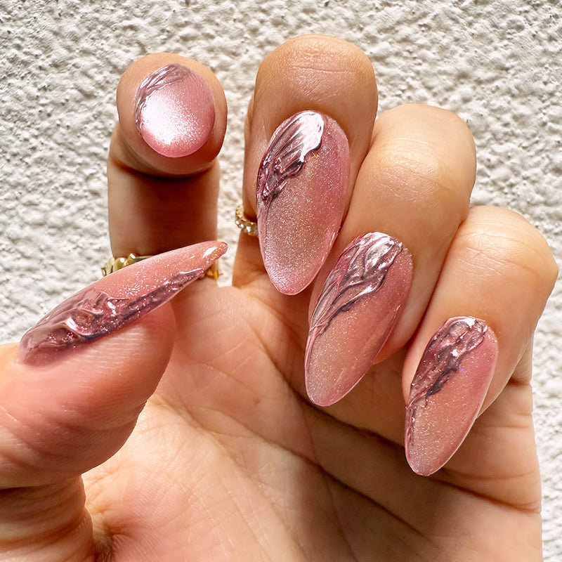 Handmade- Terra Luxe Cranberry Press On Nails