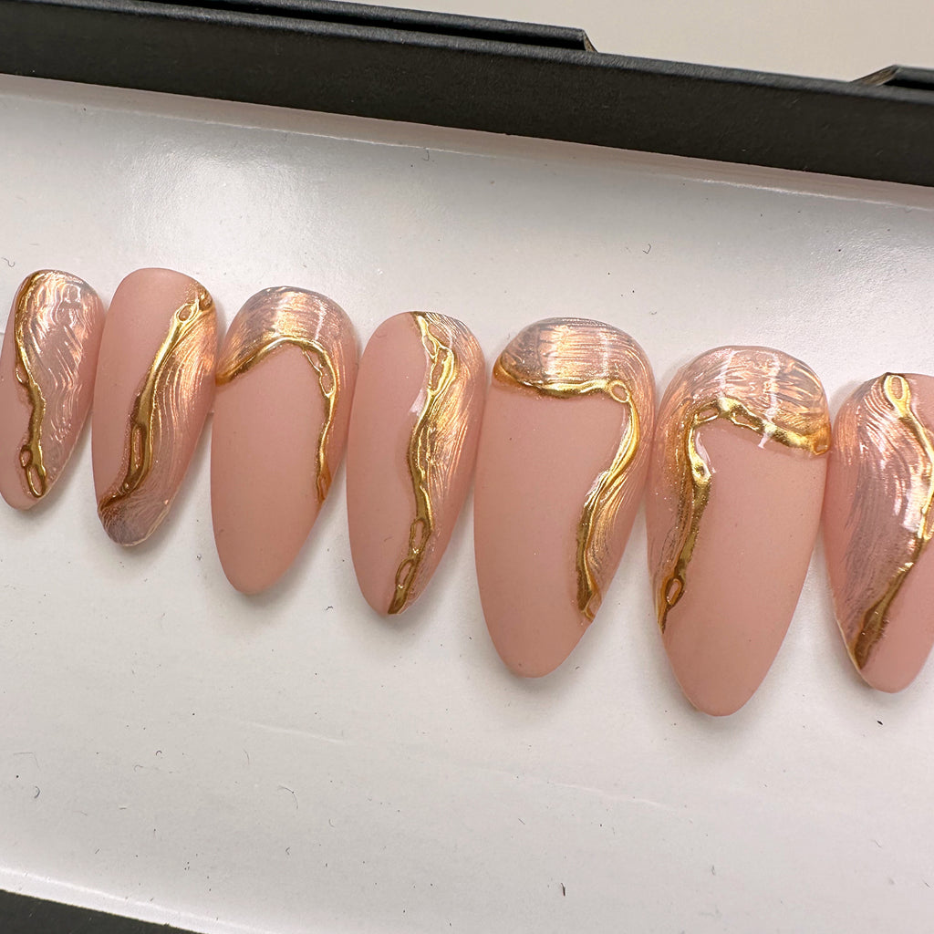 Gold Glitter French Tips | Summer Nails | Press On Nails - Get Press On  Nails
