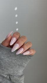 Handmade- Unicorn Chrome Glazed Polka Dots Press On Nails