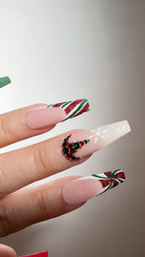 HANDMADE- Santa’s Secret, Holiday Press On Nail Set