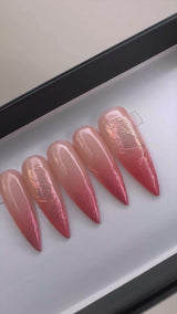 Handmade- LOVE EDIT- First Kiss Brushstroke Press On Nail Set