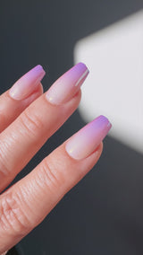 Instant Glam- Amethyst Glazed Ombre Tapered Square Press On Press On Nail Set