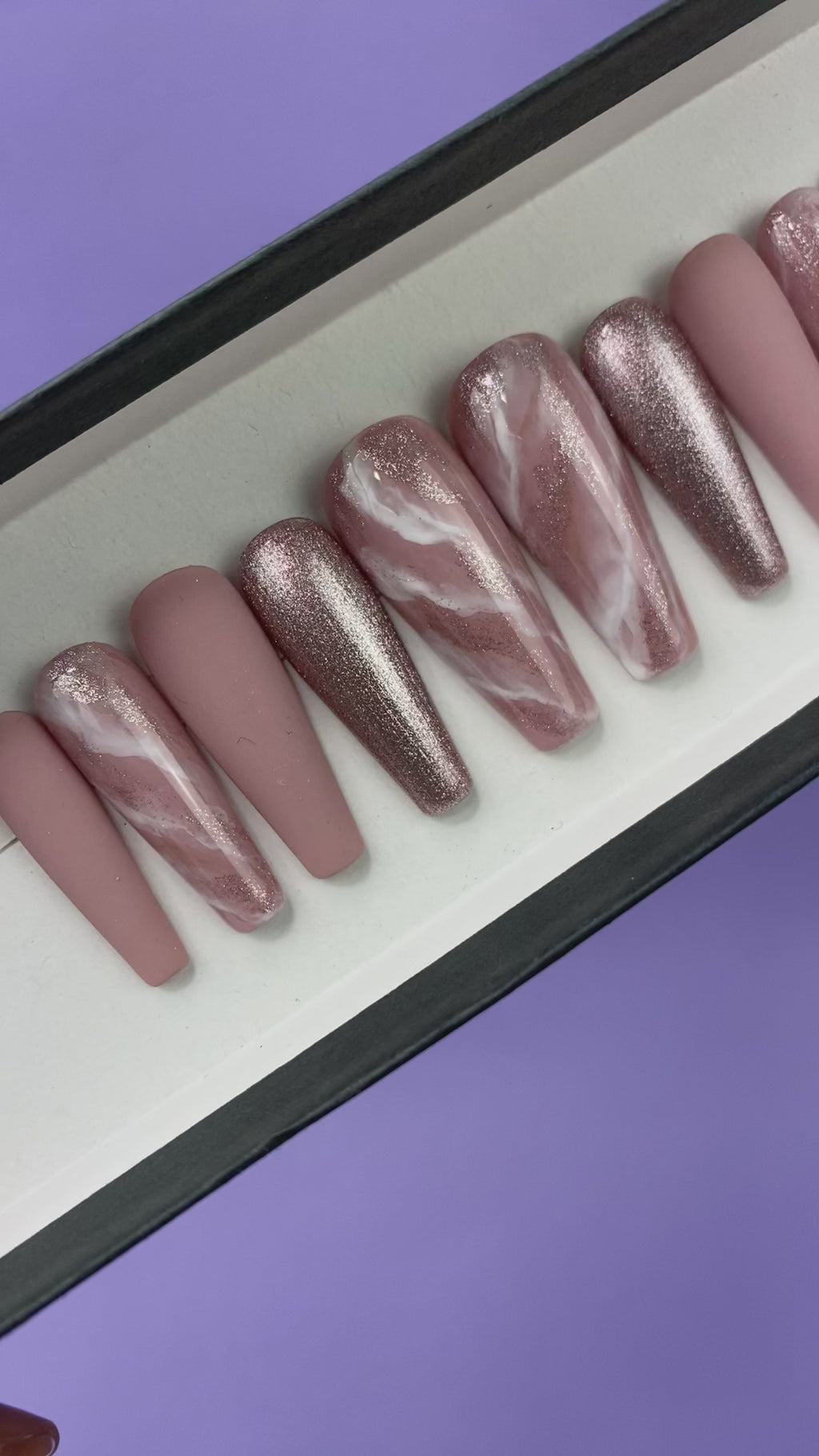 Shimmery Matte Nude Pink Marble Nails | The Nailest