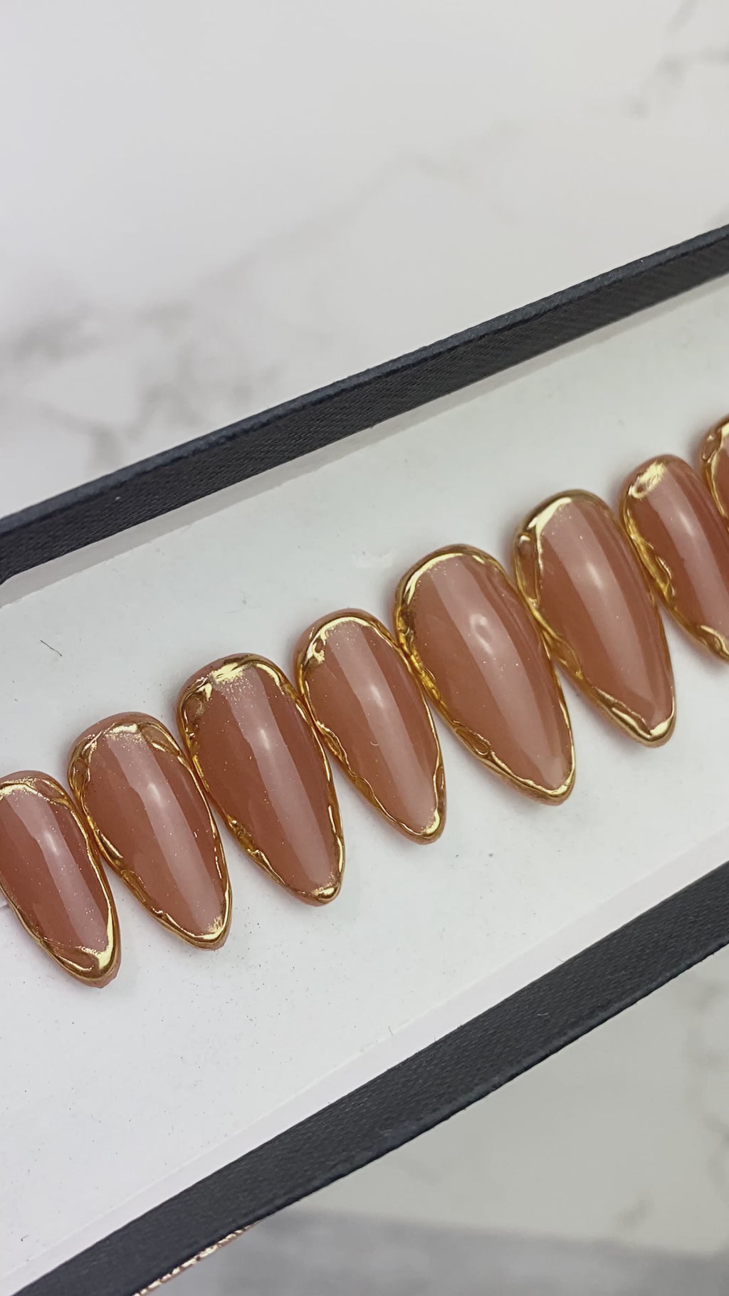 Rose Gold Engagement Nails That Shine