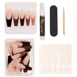 Instant Luxury Acrylic Press-On Nails- Down To Earth- C-Curve Long Coffin