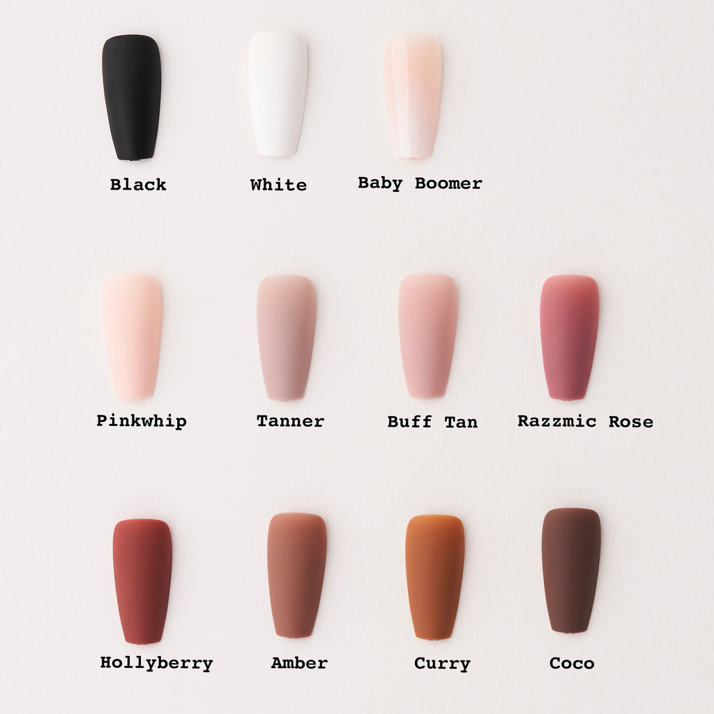 Solid Matte Medium Coffin Nails | The Nailest