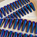 Instant Glam- Chrome C-Curve Long Coffin Press On Nail Set