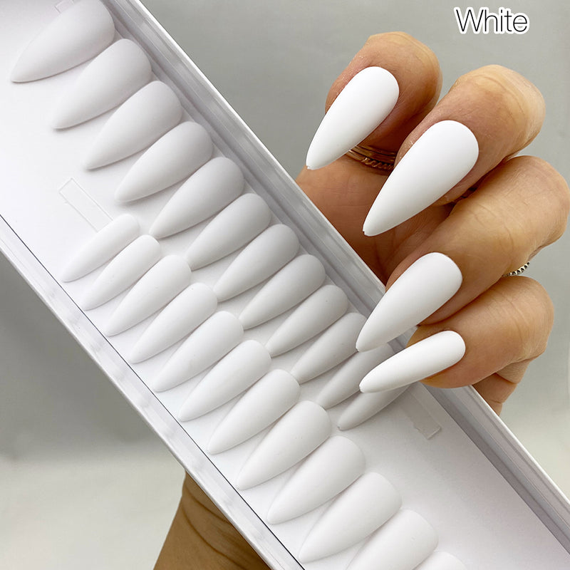 Instant Glam- Medium Stiletto Matte Solid Press On Nail Set